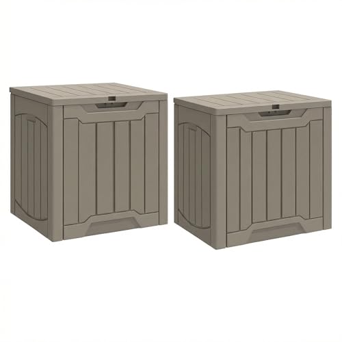 YITAHOME 31 Gallon Deck Boxes Set of 2 - color: Taupe, size: 31 Gallon 2pcs
