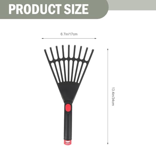 GANAZONO 2PCS Plastic Garden Pitchfork Rakes Leaf Grabber Claws Lawn Leaf Rake Practical Garden s Loosening Soil s Handheld Thatch Black