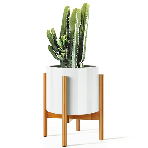 MUDEELA Plant Stand for Indoor, Bamboo Material, Pale Brown, 14.5 Inch Tall - color: Pale Brown, size: 1 Pack - 14.5 Inch Tall