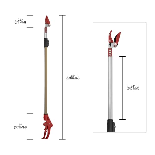 Long Reach Telescopic Pruner, Extends 33.5 to 50.5-Inch - 3 Pack