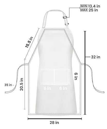 Utopia Kitchen Bib Aprons 10 Pack Adjustable With 2 Pockets - color: White
