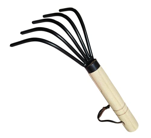 Garden Guru Hand Rake Cultivator Claw Soil Tiller - Military Grade Steel - Rust Resistant - 5 Tine Japanese Ninja Claw - Comfortable Wood Handle - Perfect Pulverized and Aerated Soil - 1 Case (50 Pcs) - color: Short Handle, size: 50 Pack