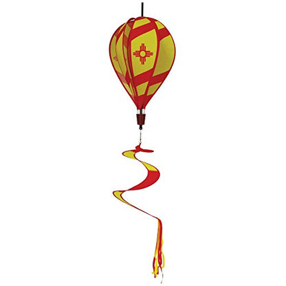 In the Breeze New Mexico Hot Air Balloon Wind Spinner,11" W x 17" H, 30" Tail - color: New Mexico