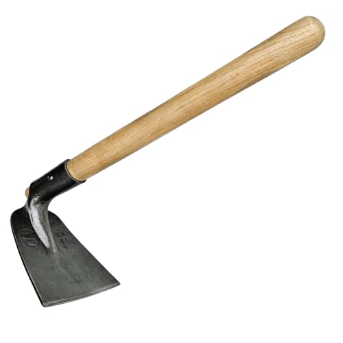 Garden Hoe, Short Handled Hoe, Heavy Small Hoe, Sharp, Used for Cultivation, Excavation, loosening Soil, Digging Trenches, Small Garden Hoe. (Wide Edged Small Hoe) - color: Wide edged small hoe