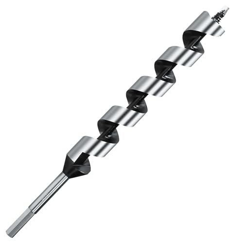 1-1/8 Inch x 12 Inch Long Ship Auger Drill Bit Set for Wood - size: 1-1/8"x12"