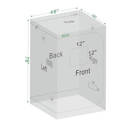Grow Tent for Plants 48"x48"x78" Mylar Hydroponic Growing Tents - size: 48"x48"x78"
