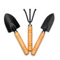 3 Pcs Mini Garden Tools Set, Small Gardening Hand Tools with Wooden Handles, Mini Rake, Trowel and Shovel for Succulents, Bonsai, Flower Pots, Indoor Plants and Seedlings