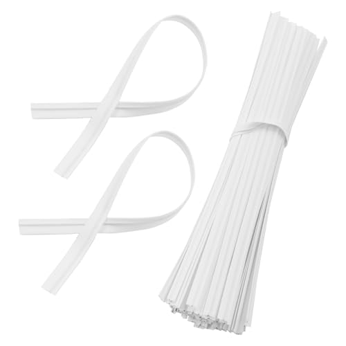 1000Pcs 5 Inch White Paper Twist Ties - color: White, size: 5"