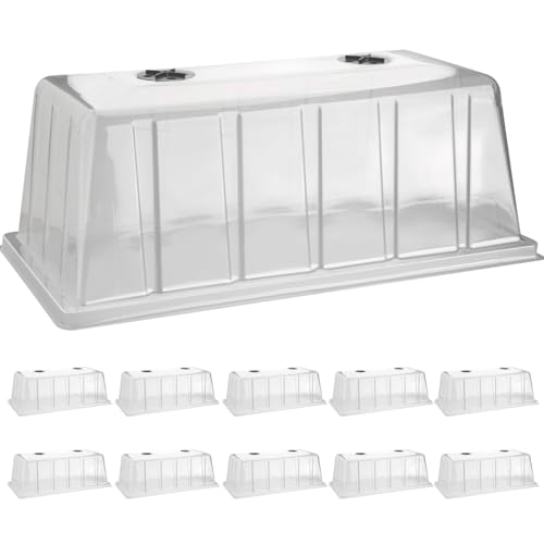 BTPLASTIK 10 Pack 1020 Humidity Domes, 7.3" Tall Clear Seed Tray Cover - color: Clear, size: 10-Pack 7.3" 1020 Domes