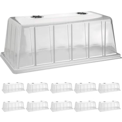 BTPLASTIK 10 Pack 1020 Humidity Domes, 7.3" Tall Clear Seed Tray Cover - color: Clear, size: 10-Pack 7.3" 1020 Domes