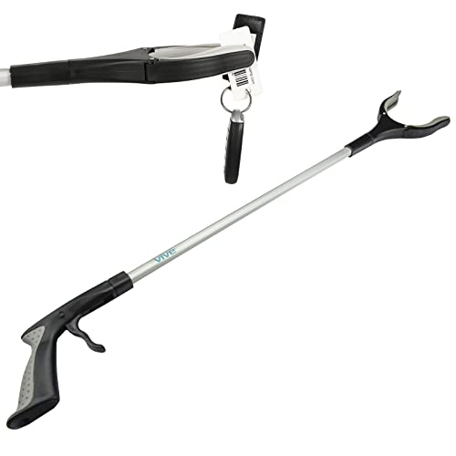 Vive Reacher Grabber 32" - Extra Long Mobility Aid - Rotating Hand, Heavy Duty Grip Arm - Reaching Assist Tool for Trash Pickup, Litter Picker, Garden Nabber, Disabled, Handicap Arm - size: 32 Inch (Pack of 1)