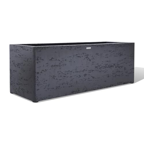 42" Large Rectangular Planter - Handmade Fiberglass Composite - color: Charcoal Gray, size: Large