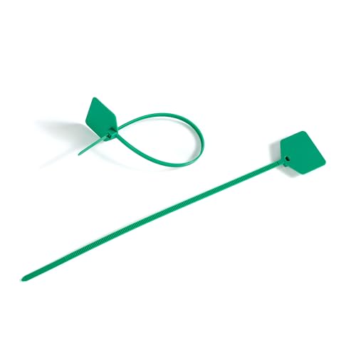8 in Marker Nylon Cable Ties, Plastic Water Proof Tags, Self-Locking Written-on Cable Marker, Security Seals Label for Cabling, Wire Marking Label, Shipping Hanging Tags - Green/ 100pcs - color: Green, size: Large