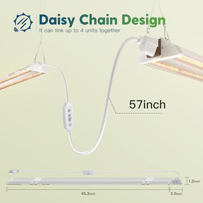 FREELICHT 1Pack 4FT Grow Light for Indoor Plants, Timer, 60W Full Spectrum