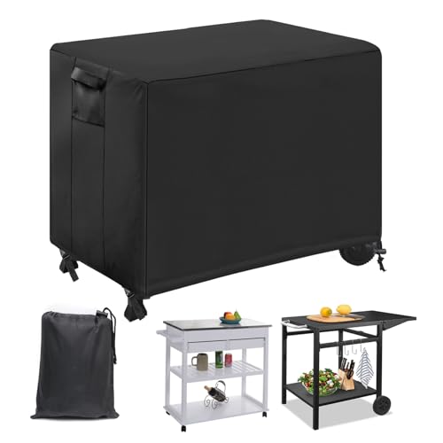 EATAKWARD 60'' X 24'' X 35'' 420D Waterproof Outdoor Prep Table Cover, Oxford fabric BBQ Table Cover, Suitable for Grill Table, Patio Kitchen Prep, Work Table, Workbench, Dining Cart