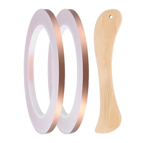 2pcs Copper Foil Tape 0.24" x66FT Single Conductive Adhesive Tape - size: 0.24 Inch x 66 FT
