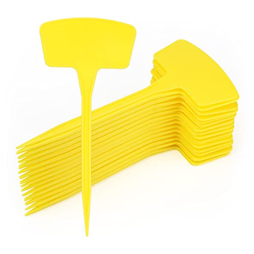 KINGLAKE GARDEN Plastic Plant Labels,10.4 inch 30 Pack Outdoor Garden Tags - color: Yellow