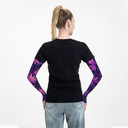 Marijuana Arm Sleeves Cannabis Weed Gardening Sleeves for Women Men - color: Marijuana 062