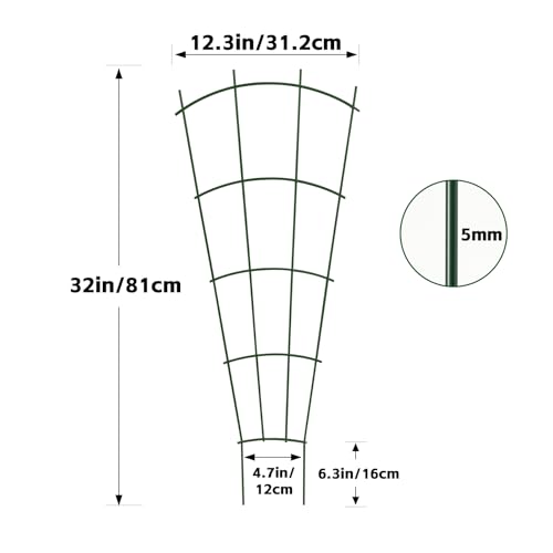 Thealyn 32" Metal Plant Trellis, Climbing Plant Support, 4 Pack (Green) - color: Green, size: 32 inch