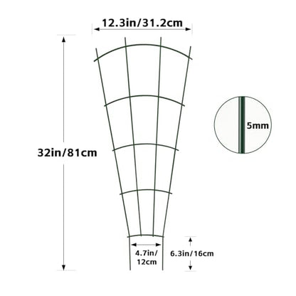 Thealyn 32" Metal Plant Trellis, Climbing Plant Support, 4 Pack (Green) - color: Green, size: 32 inch
