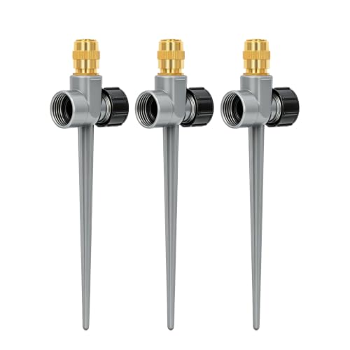 RESTMO 3 Pack Heavy-Duty Full-Metal Lawn Sprinklers for Yard,Silver - color: Silver, size: 3 Pack