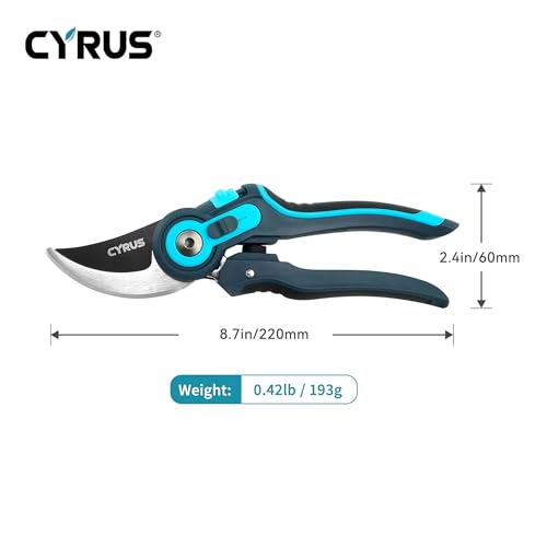 8 Inch Labor Saving Bypass Pruners 2 Adjustable Jaw Openings Garden Shears - style: Garden Shears 1