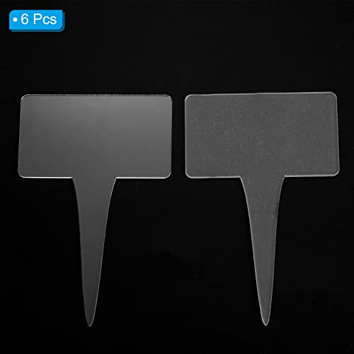 PATIKIL Acrylic Plant Tag, 6 Pack Reusable Rectangle Garden Herb Name Label for Outdoor Patio Flower Grass Bonsai Potting, Transparent
