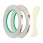 PATIKIL Copper Foil Tape, (0.39 Inch x 98 FT, Brass) (2 Set), Double Conductive Adhesive Tape with Correction Tool, Suit for - Guitar EMI/RFI Shielding/Electrical Repairs - size: 0.39 Inch x 98 FT