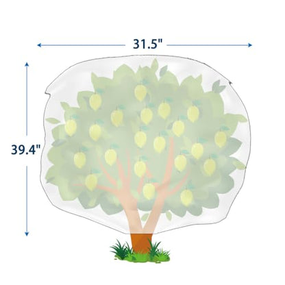 Homimp Plant Covers Freeze Protection,4 PCS Frost Covers with Zipper Drawstring (31.5" x 39.4") Plant Protection Cover Bags for Outdoor Winter Frost Cold Weather Shrubs Trees Jacket Covers,Green - size: 31.5"W x 39.4"H