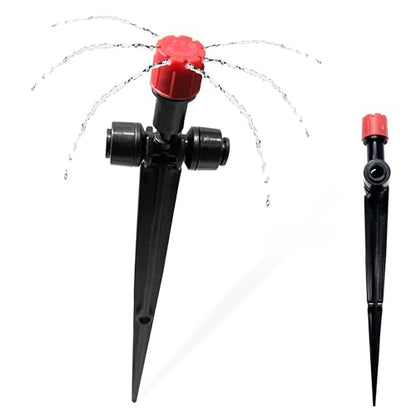 10PCS Push-to-Connect Drip Irrigation Emitters for 1/4 inch Irrigation Tubing, Two-Way Connection Adjustable Drip Emitter Sprayer with Stake, Irrigation Dripper Sprinklers for Drip Irrigation System - size: 10PCS Two-Way Drip Irrigation Emitters Sprayer