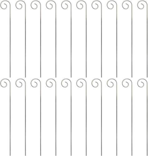 20 Pcs 20cm Stainless Steel Plant Label Hooks Garden Markers Stake Plant Label Holder Hanger Garden Plant Sign Stake Rustproof Deformed Sign Hanging Rods for Flower Planter, Plant Labels