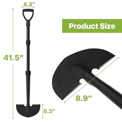 Edger Lawn Tool, Manual Half Moon Edger for Garden Border, Hand Lawn Edging Tool with D-Grip, 41-inch Long Handle Lawn Edger for Grass, Sidewalk, Yard