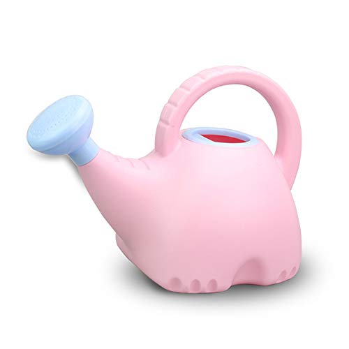 LOYUYU 0.4 Gallon Plastic Watering Can Small Lightweight Cute Indoor Outdoor Garden Plants, Watering Can with Shower Head Elephant: Pink Body Blue Head - color: Elephant: Pink Body Blue Head