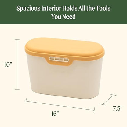 Vego Garden Heavy-Duty Hanging Garden Toolbox, Weather-Resistant Durable Polymer, Holds Up to 44 lbs, Features a Rounded Lid Daffodil Yellow - color: Daffodil Yellow