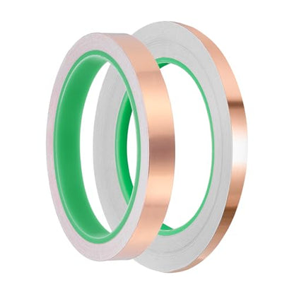 PATIKIL Copper Foil Tape (0.47" x 33/66FT) (1Set) Double Conductive Tape - size: 0.47 Inch x 33/66FT