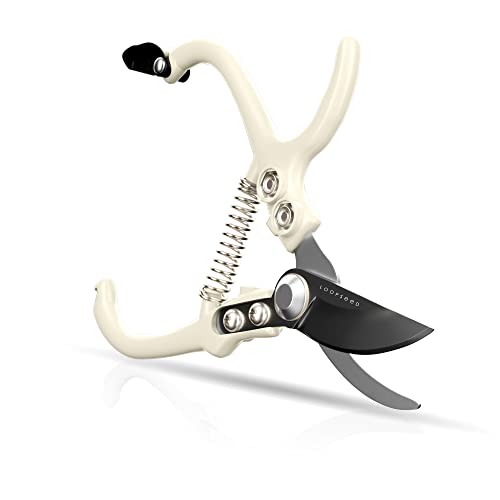 Bypass Garden Hand Pruner & Ergonomic Pruning Shears - Cream