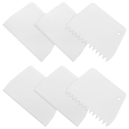 6 Pcs Glue Spreader, Plastic Adhesive Spreader 3 Types Notched Trowel Reusable Hardwood Flooring Applicator for Glue Epoxy Resin Putty