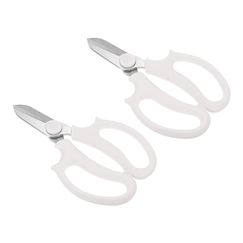 PATIKIL Floral Scissor, 2 Pcs Garden Scissors Floral Shears Gardening Pruning Shears Scissors with Comfort Grip Handle for Plants Trimming, White - color: White