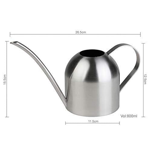 Watering Can for Indoor Plants, 30oz Long Spout Stainless Steel - size: Silver 30 oz