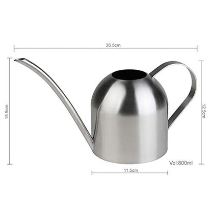 Watering Can for Indoor Plants, 30oz Long Spout Stainless Steel - size: Silver 30 oz