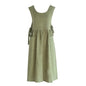 Nanxson Cotton Apron Women Split Plus Size Bib with Pockets - color: Green