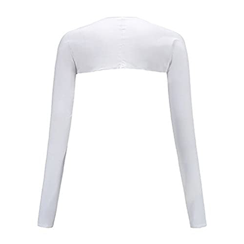 Cool Shawl Arm Covers 2-Pack Sun Protection with Finger Holes UV Protection Arm Covers for Golf - color: White