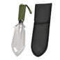 9‑in‑1 Mini Camping Shovel, Ultralight Backpacking Trowel Multitool - color: silver