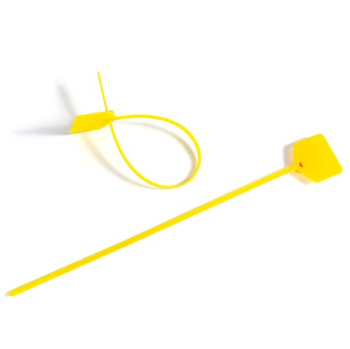 Cable Labels Wire Zip Ties Self-Locking Cord Markers with Waterproof Plastic Tags - for Electrical Wiring Ethernet Identification & Cabling, 8 in Yellow/ 100pcs - color: Yellow, size: Large