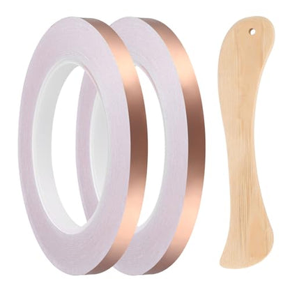 2pcs Copper Foil Tape 0.39" x98FT Single Conductive Adhesive Tape - size: 0.39 Inch x 98 FT