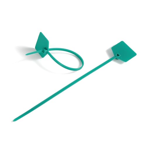 6 in Marker Nylon Cable Ties, Plastic Water Proof Tags, Self-Locking Written-on Cable Marker, Security Seals Label for Cabling, Wire Marking Label, Shipping Hanging Tags - Green/ 100pcs - color: Green, size: Medium