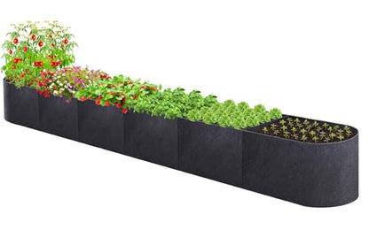 POILKMNI 12x2x1ft Oval Fabric Raised Garden Bed - size: 12x2x1ft Oval
