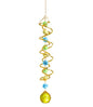 20.5in Yellow Crystal Gazing Ball Spiral Wind Spinner Suncatcher Decor - color: Gold With Yellow Ball Drop Prism
