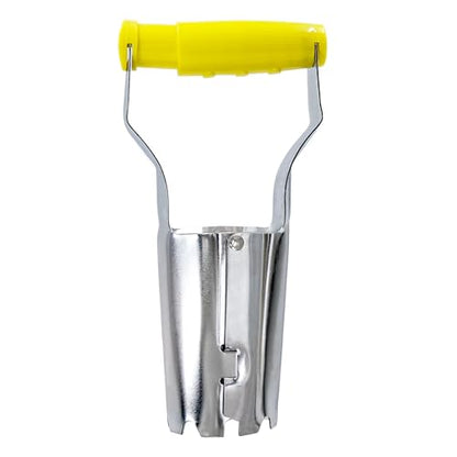 Jardineer Small Bulb Planter Tool– Compact Stainless Steel Transplanter for Bulbs, Seedlings & Flowers – Ergonomic Handle with Depth Markings – Silver & Black– Durable Garden Planting Tool - color: silver