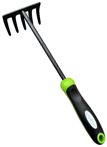 Garden Guru Hand Rake Cultivator Tiller Tool – Strong Carbon Steel for Ultimate Strength - Rust Resistant – Ergonomic Handle – Great for Gardening Cultivating Loosening Weeding Mulching (4 Pack) - size: 4 Pack